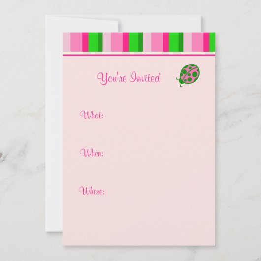 Invitations de Ladybug (Dos)