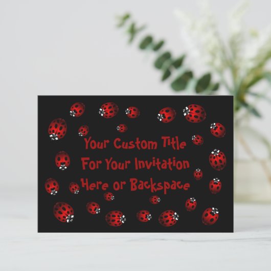 Invitations de Ladybug personnalisées Red Ladybug  (Debout devant)