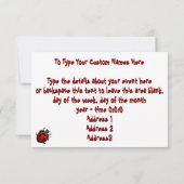 Invitations de Ladybug personnalisées Red Ladybug  (Dos)