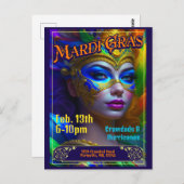 Invitations de l'affiche de Mardi Gras (Devant / Derrière)
