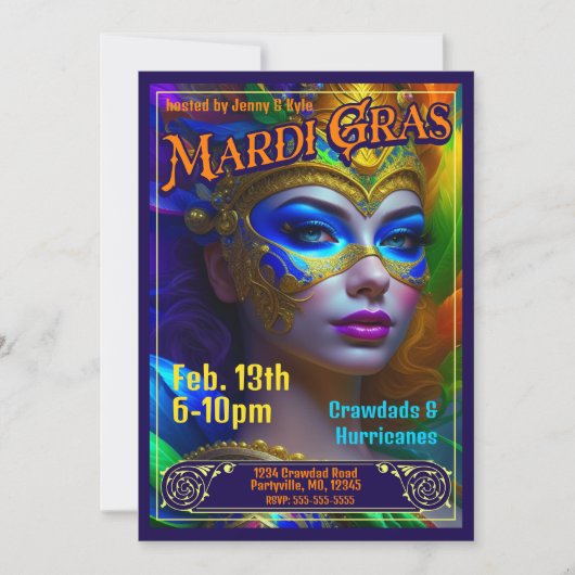 Invitations de l'affiche de Mardi Gras (Devant)