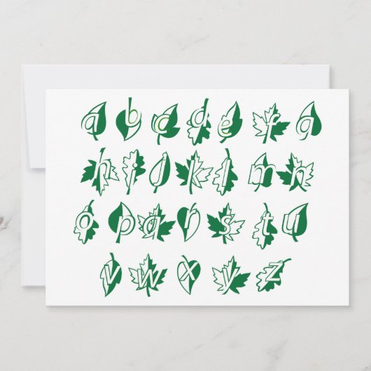 Invitations de l'alphabet vert (Devant)