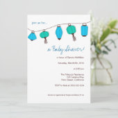 Invitations de lanternes chinoises bleues, 5x7 (Debout devant)