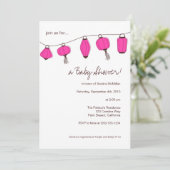 Invitations de lanternes chinoises roses, 5x7 (Debout devant)