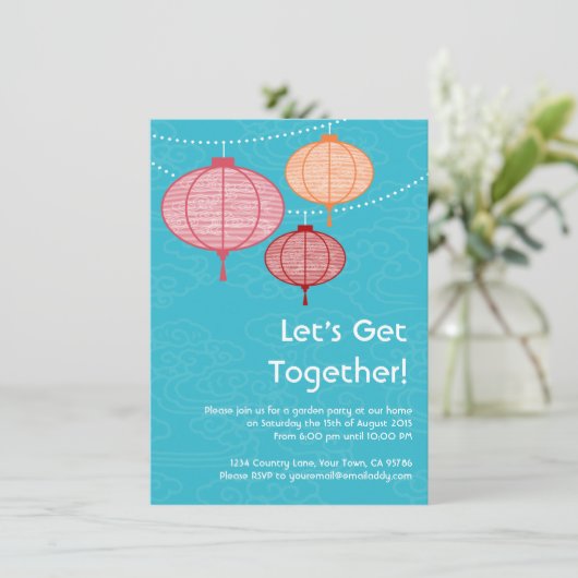 Invitations de lanternes de papier de la partie du (Debout devant)