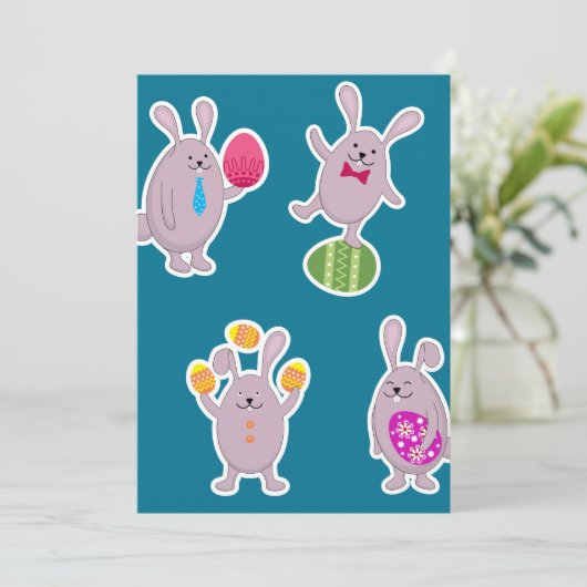 Invitations de lapins de Pâques (Debout devant)