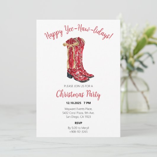 Invitations de l'aquarelle de Noël de la petite fi (Debout devant)