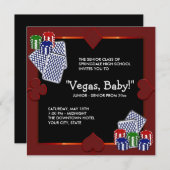 Invitations de Las Vegas Casino Prom (Devant / Derrière)