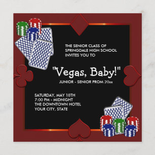 Invitations de Las Vegas Casino Prom