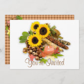 Invitations de l'automne Floral Arange (Devant / Derrière)