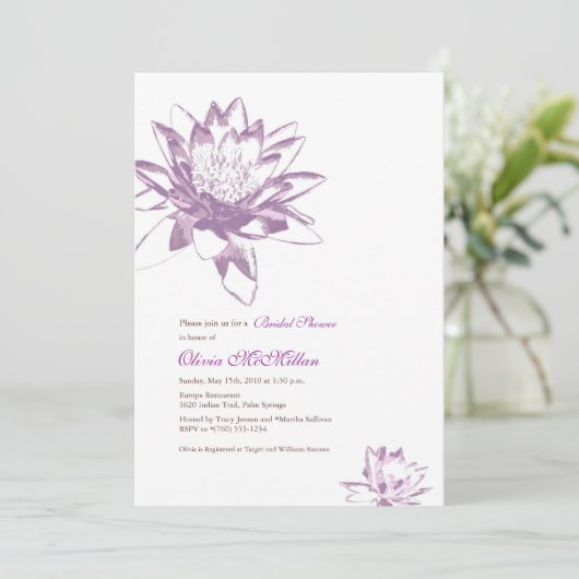 Invitations de Lavender Water Lily (Debout devant)