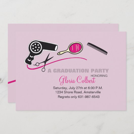 Invitations de l'école de beauté de Beautician (Devant / Derrière)