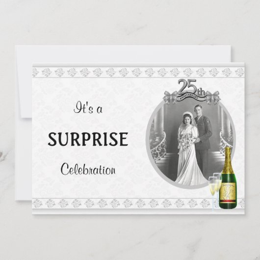 Invitations de l'Elégant Silver 25th Anniversary P (Devant)