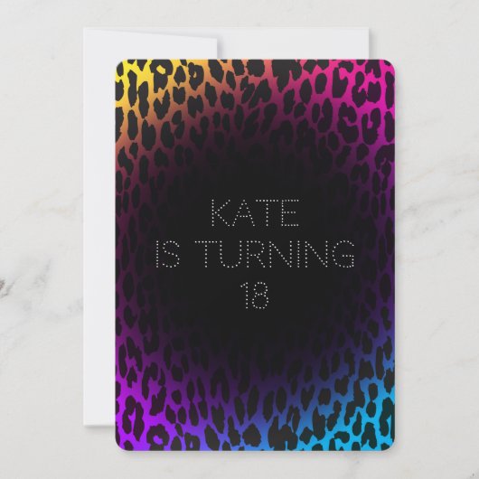 Invitations de léopard arc-en-ciel (Devant)