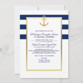 Invitations de l'événement Navy Blue Nautical Part (Devant)