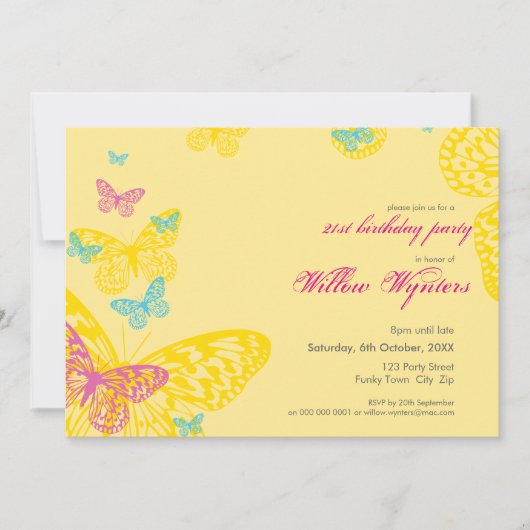 INVITATIONS DE L'ÉVÉNEMENT SPÉCIAL :: papillons 6L (Devant)