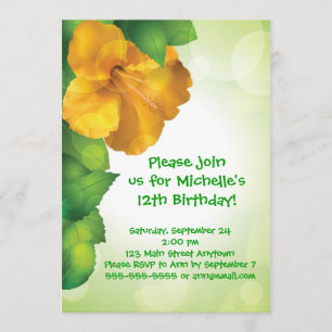 Invitations de l'Hibiscus Hawaii de Luau vert