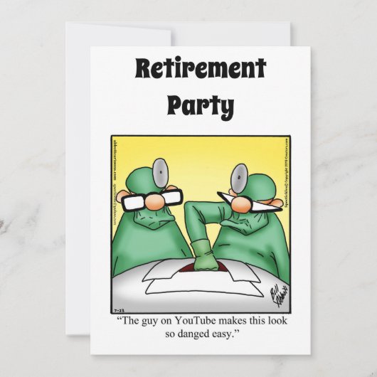 Invitations de l'Humour de retraite Médicale amusa (Devant)