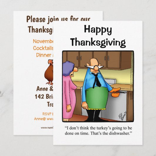 Invitations de l'Humour de Thanksgiving "Spectickl (Devant / Derrière)