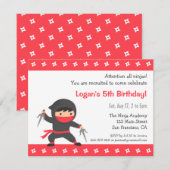 Invitations de Little Ninja Anniversaire de enfant (Devant / Derrière)
