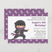 Invitations de Little Ninja Anniversaire de enfant (Devant / Derrière)