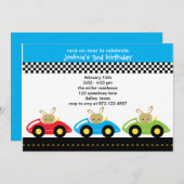 Invitations de Little Racers (Devant / Derrière)