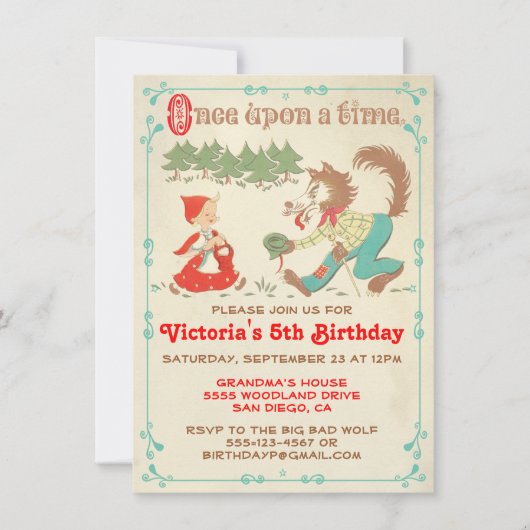 Invitations de Little Red Riding Hood (Devant)