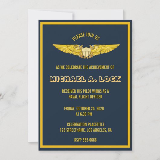 Invitations de l'officier de vol de la NFO (Devant)