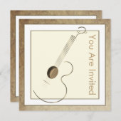 Invitations de logo de guitare acoustique (Devant / Derrière)