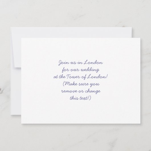 Invitations de Londres, Angleterre (Dos)