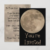 Invitations de lune Cartes RSVP de Pleine lune per (Devant / Derrière)