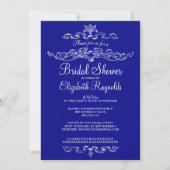 Invitations de luxe de Fête de la mariée de bleu (Devant)