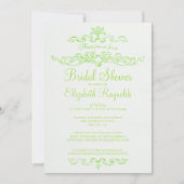 Invitations de luxe de Fête de la mariée de vert (Devant)