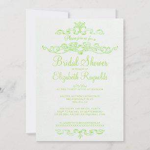 Invitations de luxe de Fête de la mariée de vert
