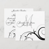 Invitations de luxe de mariage de monogramme de (Devant / Derrière)