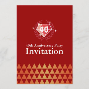 Invitations de luxe Ruby Gems 40e anniversaire
