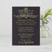 Invitations de luxe simples de mariage de noir et (Debout devant)