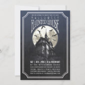 Invitations de maisons hantées d'Halloween (Devant)