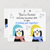 Invitations de manguin de fête de vacances (Devant / Derrière)