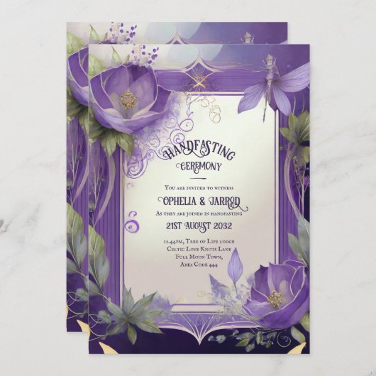 INVITATIONS DE MANIPULATION PURPLE GOLD ETHEREAL (Devant / Derrière)