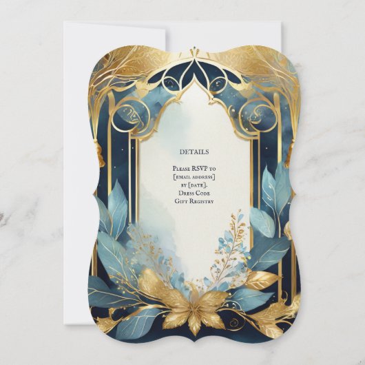 INVITATIONS DE MANIPULATION TURQUOISE OR ETHÉRÉAL (Dos)