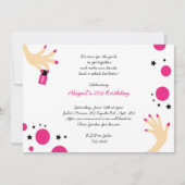 Invitations de manucure Rose Black Stars Anniversa (Devant)