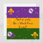 Invitations de mardi gras avec le masque et le (Devant / Derrière)