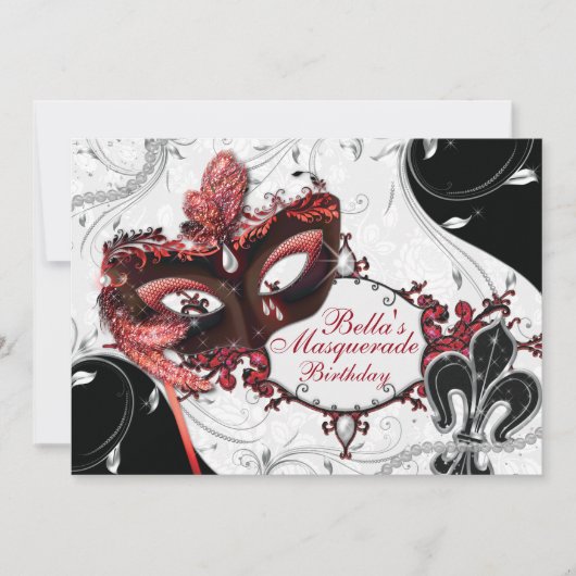 Invitations de Mardi Gras Masquerade Party (Devant)