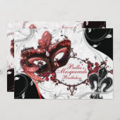 Invitations de Mardi Gras Masquerade Party (Devant / Derrière)
