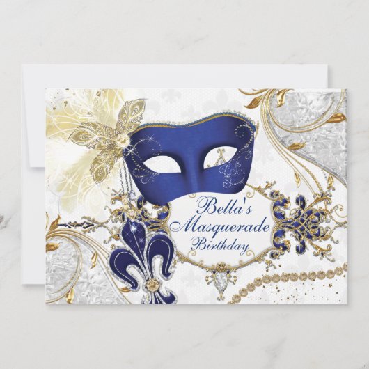 Invitations de Mardi Gras Masquerade Party (Devant)