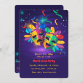 Invitations de Mardi Gras Masques (Devant / Derrière)