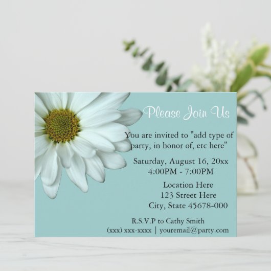 Invitations de marguerite blanche (Debout devant)