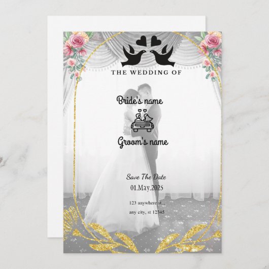 invitations de mariage (Devant / Derrière)