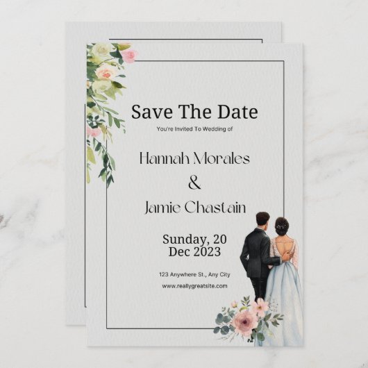 Invitations de mariage (Devant / Derrière)
